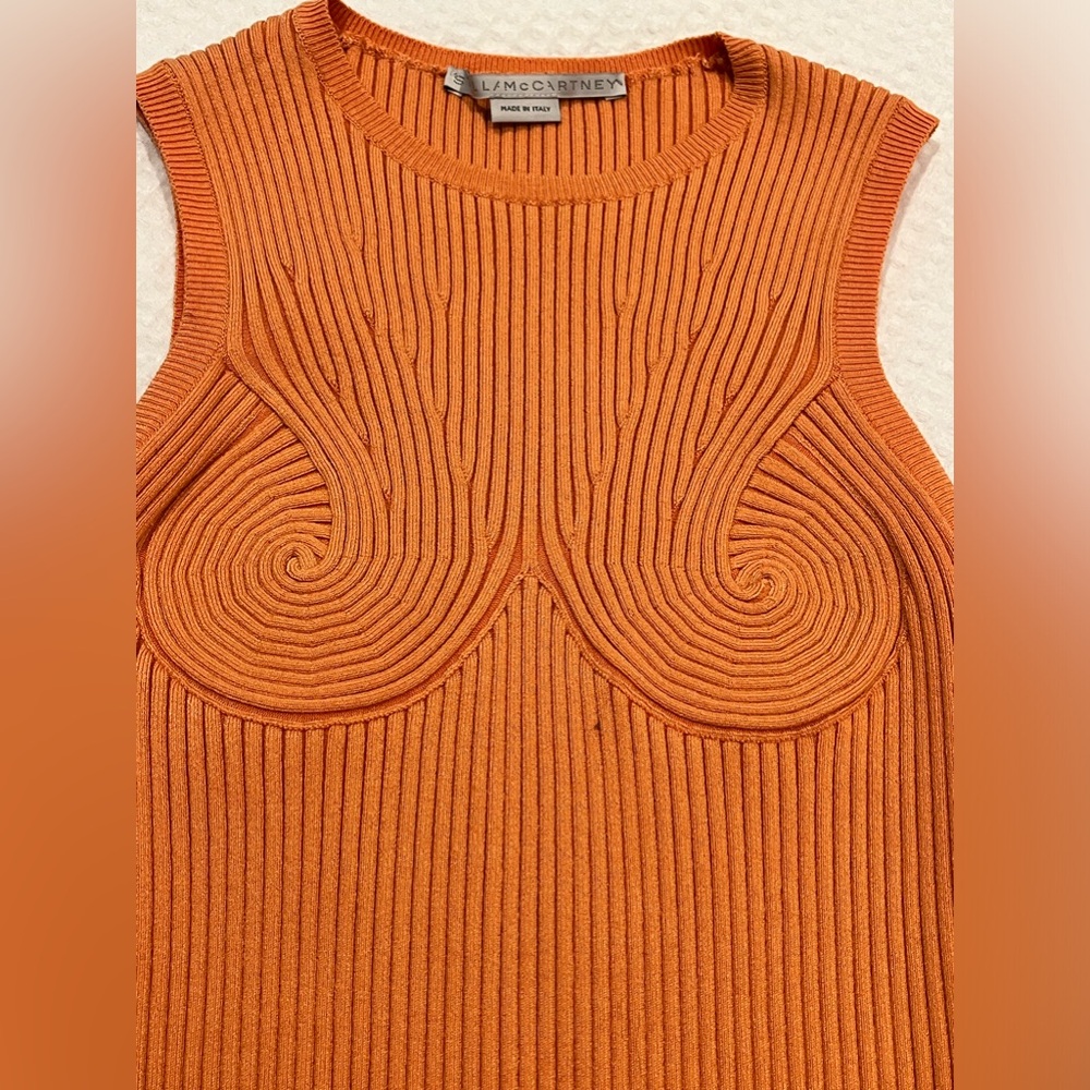 NWT *STELLA MCCARTNEY* RIBBED KNIT BUSTIER SHAPING TOP- SIZE 36 - Picture 4 of 11